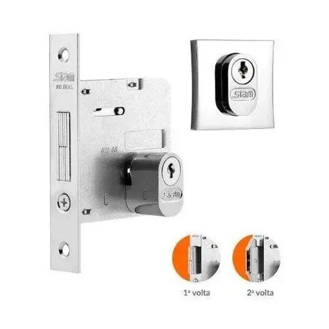 Fechadura-Bater Correr-Bico de Papagaio-Zamac-Stam-1006