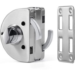 Fechadura Redonda de Pressão em Inox para Porta Vidro - Vidro/alvenaria Trinco - 6