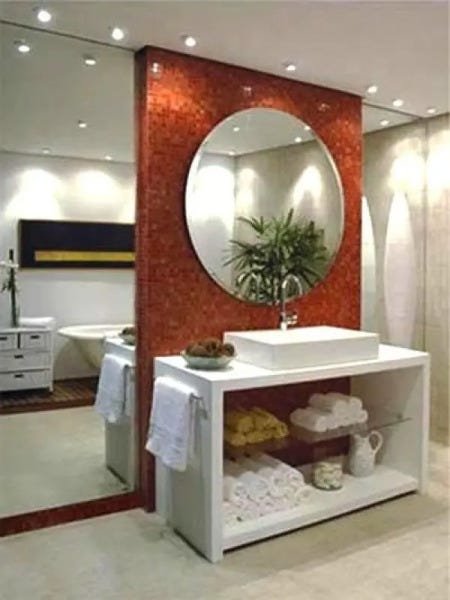 Espelho Redondo Lapidado Prata Cristal - 60cm