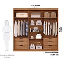 Ver imagem 4 de Guarda-Roupa Casal 6 Portas com 4 Espelhos e 6 Gavetas 234cm 100% MDF Boston Espresso Móveis Marrom/Cinamomo