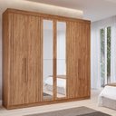 Ver imagem 1 de Guarda-Roupa Casal 6 Portas com 4 Espelhos e 6 Gavetas 234cm 100% MDF Boston Espresso Móveis Marrom/Cinamomo