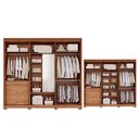 Ver imagem 3 de Guarda Roupa Casal 6 Portas e 5 Gavetas c/ 1 Espelho Interno e Pés Carolina Cinamomo - Panan