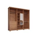 Ver imagem 4 de Guarda Roupa Casal 6 Portas e 5 Gavetas c/ 1 Espelho Interno e Pés Carolina Cinamomo - Panan