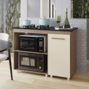 Ver imagem 1 de Balcão Cooktop Sara 115cm para Cozinha Espaço Microondas Armário Cor:savana Off White;tamanho:5