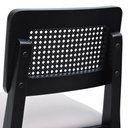 Ver imagem 2 de Kit 2 Banquetas Baixa-cadeira Gabi Madeira Maciça Encosto Telinha Assento Estofado - Preto Assento