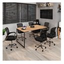 Ver imagem 1 de Kit 7 Peças com Uma Mesa de Reunião e 6 Cadeiras de Escritório Tela Mesh Espresso Móveis Preto/Natura