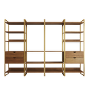 Ver imagem 2 de Quatro Módulos para Closet Industrial Ferro Dourado Tampo Amêndoa