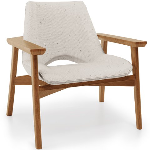 Poltrona Decorativa para Sala de Estar Living Base Madeira Becker L02 Linho Cru - Lyam Decor