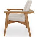 Ver imagem 6 de Poltrona Decorativa para Sala de Estar Living Base Madeira Becker L02 Linho Cru - Lyam Decor