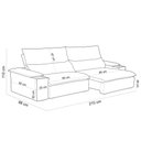 Ver imagem 5 de Sofá Retrátil Reclinável para Sala de Estar Living 210cm Ártico F04 Veludo Rosê - Lyam Decor