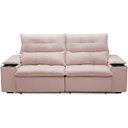 Ver imagem 3 de Sofá Retrátil Reclinável para Sala de Estar Living 210cm Ártico F04 Veludo Rosê - Lyam Decor