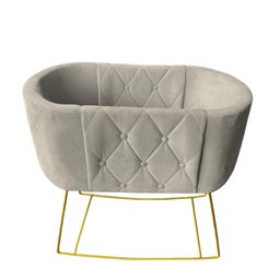 Mini Berço Aconchego com Balanço Suede Bege - D'classe Decor - 3