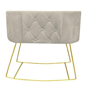 Mini Berço Aconchego com Balanço Suede Bege - D'classe Decor