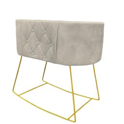 Mini Berço Aconchego com Balanço Suede Bege - D'classe Decor - 2