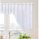 Ver imagem 6 de Cortina Bando Renda Cascata Branca Floral Flores