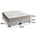 Ver imagem 3 de Cama Box Casal Bipartido Suede + Colchão de Molas Ensacadas Portobel Ipanema - 138x188x65cm Cor:cinz