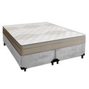 Ver imagem 1 de Cama Box Casal Bipartido Suede + Colchão de Molas Ensacadas Portobel Ipanema - 138x188x65cm Cor:cinz