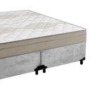 Ver imagem 7 de Cama Box Casal Bipartido Suede + Colchão de Molas Ensacadas Portobel Ipanema - 138x188x65cm Cor:cinz