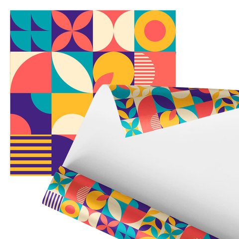 Papel de Parede Adesivo Abstrato Moderno Colorido 2,80m