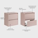 Ver imagem 2 de Gabinete para Banheiro 60cm MDF Rosa Dubai - On Móveis