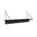 Ver imagem 2 de Conjunto Sapateira Banco Estofada e Prateleira - Pé Madeira Oslo Artesano | Nero