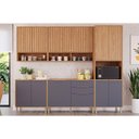 Ver imagem 1 de Cozinha Completa Divina 5 Peças (2aéreos+2balcões+1paneleiro) Cz001 Freijo/titanium - Mgm