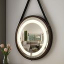 Ver imagem 6 de Espelho Redondo Iluminado 40cm com Alça Touch 2 Leds com Alça Adnet Reduna