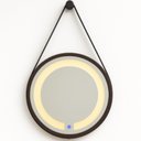 Ver imagem 2 de Espelho Redondo Iluminado 40cm com Alça Touch 2 Leds com Alça Adnet Reduna