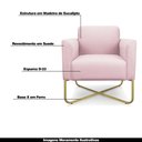 Ver imagem 4 de Kit 2 Poltronas Decorativas Isabella Base X Suede Rosa Bebê/Dourado - Gran Belo