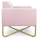 Ver mais imagens de Kit 2 Poltronas Decorativas Isabella Base X Suede Rosa Bebê/Dourado - Gran Belo