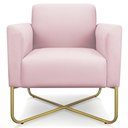 Ver imagem 6 de Kit 2 Poltronas Decorativas Isabella Base X Suede Rosa Bebê/Dourado - Gran Belo