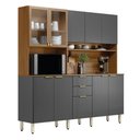 Ver imagem 1 de Cozinha Compacta Amora 10 Portas 2 Gavetas Amora Amendola/grafito Prime Tx Demobile