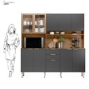 Ver imagem 4 de Cozinha Compacta Amora 10 Portas 2 Gavetas Amora Amendola/grafito Prime Tx Demobile