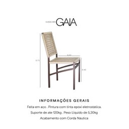 Kit 2 CADEIRA GAIA – Corda Náutica Rami - 4