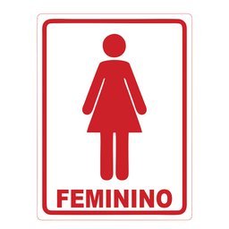 Placa Sinalização Banheiro Feminino Sanitário 20x15cm TaColado 03 Unidades - 1