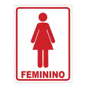 Placa Sinalização Banheiro Feminino Sanitário 20x15cm TaColado 03 Unidades