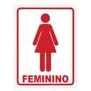 Ver imagem 1 de Placa Sinalização Banheiro Feminino Sanitário 20x15cm TaColado 03 Unidades