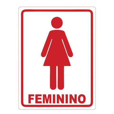 Placa Sinalização Banheiro Feminino Sanitário 20x15cm TaColado 03 Unidades