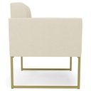 Ver imagem 5 de Poltrona Decorativa Base Industrial Dourado Ana Linho Bege - Ibiza