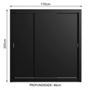 Ver imagem 4 de Guarda Roupa Casal Madesa Lyon 3 Portas de Correr 2 Gavetas - Preto