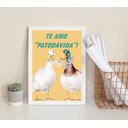 Ver imagem 1 de Quadro Decorativo Te Amo Patodavida 33x24cm - com Vidro:madeira Preta