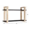 Prateleira Estante Dupla Madeira Pinus e MDF Preto 60cm - 2