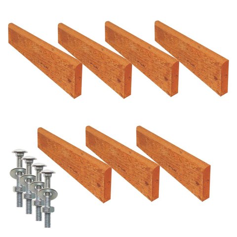 Kit 7 Réguas Pé de Banco Madeira Acabada Verniz 150x5,5x2cm Unicláudio Reguavx7cam