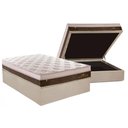 Ver imagem 1 de Cama Box Baú Casal: Colchão Molas Plumatex MasterPocket Ensacadas Personalle + Base CRC Suede Clean(