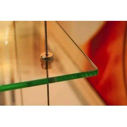 KIT - 2 Esticador / 2 fixador / 2 flange / 5m cabo aço para prateleira suspensa - 1