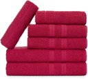 Ver imagem 1 de Jogo de Toalhas Gigante Itália Soft 2 Banhão + 2 Rosto + 2 Tapete Luxo 100% Algodão - Rosa