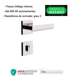 FECHADURA EXTERNA MAÇANETA QUADRADA CROMADA 3F 740E/117 - 3