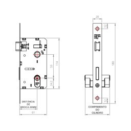 FECHADURA EXTERNA MAÇANETA QUADRADA CROMADA 3F 740E/117 - 5