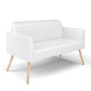 Ver imagem 4 de Sofá Namoradeira com 2 Poltronas Pés Palito Natural Marisa Corano D03 - D\'rossi Cor Branco