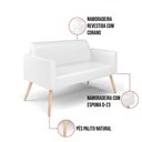 Ver mais imagens de Sofá Namoradeira com 2 Poltronas Pés Palito Natural Marisa Corano D03 - D\'rossi Cor Branco